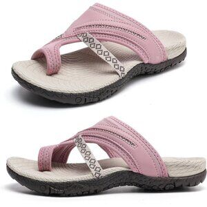 🆕 Women Pink Flip Flops Ladies Arch Support Thong Sandals Bunion Walking Beach
